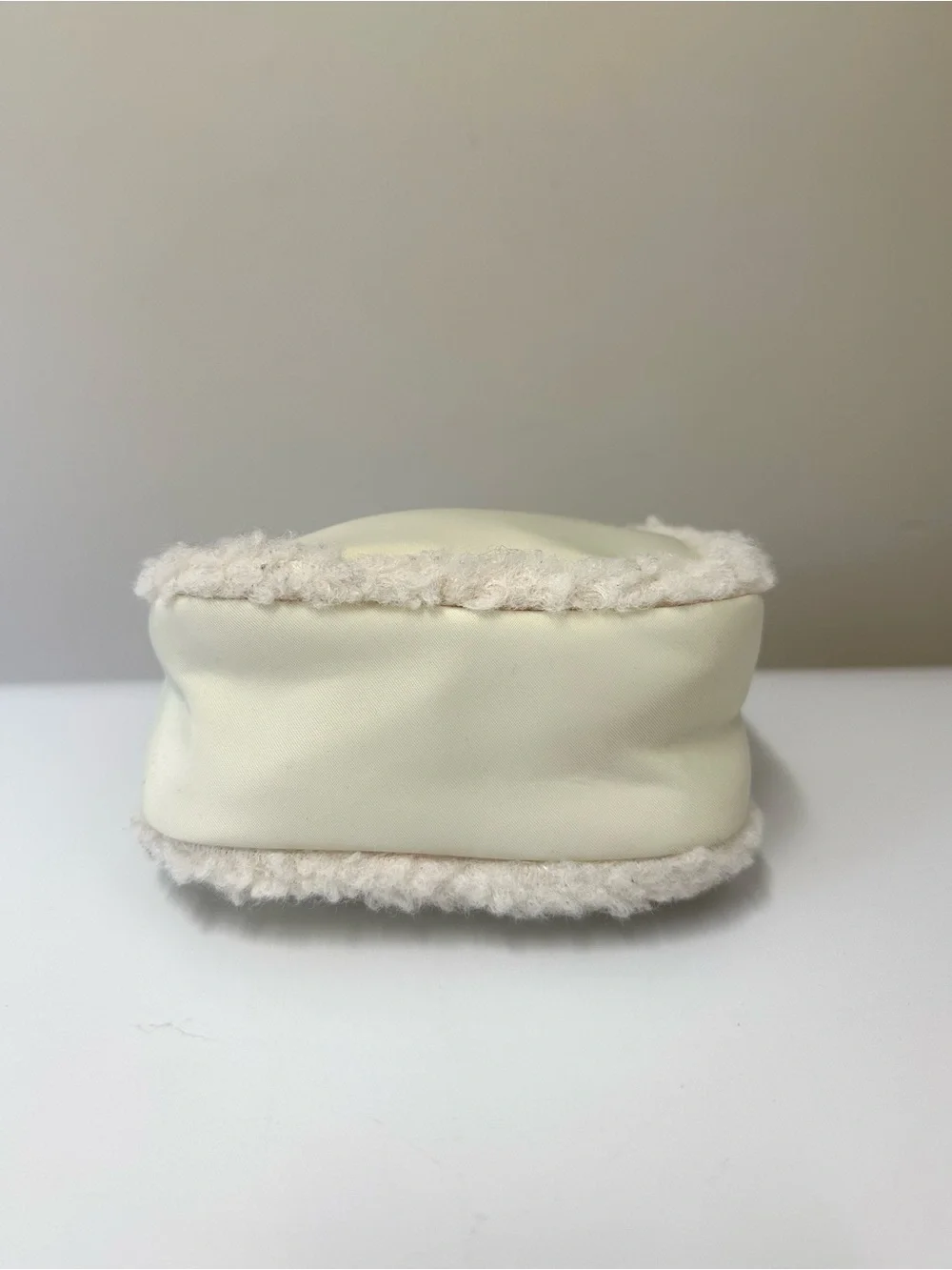 Stoney Clover Lane Cream Small Zip Pouch with Sherpa Trim